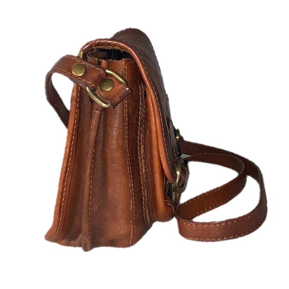 IMEDICI Italian Brown Leather Crossbody Messenger Bag Small Hobo Shoulder Bag EC - Picture 6 of 16